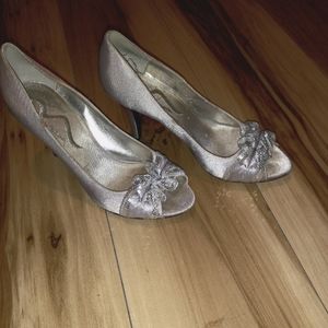 Silver Nina Heels